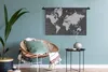 MuchoWow® Wandteppich Wandbehang Weltkarte - Schwarz - Weiß Produktbild-Vorschau 6