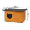 QLS Isoliertes Katzenhaus aus Holz 60x40x40 cm - Winterfest Produktbild-Vorschau 6