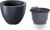 A dark gray planter and a dark gray inner pot are shown against a white background. Produktbild-Vorschau