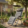 LZQ Gartenliege Klappbar mit Sonnendach, Gepolsterter Produktbild-Vorschau 12