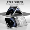 A silver and transparent phone case for a foldable phone is displayed, with a second case shown in the background. Produktbild-Vorschau