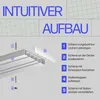 An illustration showing the steps for assembling a curtain rail. Anteprima dell’immagine prodotto