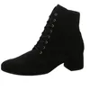 A black lace-up ankle boot with a block heel is shown against a white background. Produktbild-Vorschau