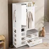 MODFU Garderobenset,Wandgarderobe mit Spiegel und Produktbild-Vorschau 1