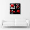 Leinwandbild reihe roter tulpen 60x60 cm Feeby rot wandbild Produktbild-Vorschau 2