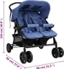 vidaXL Zwillingskinderwagen Marineblau Stahl Produktbild-Vorschau 6