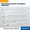 Interior view of a refrigerator with adjustable glass shelves. Produktbild-Vorschau