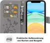 iPhone Handy Tasche Handyhülle Schutz Hülle Blumen Flip Produktbild-Vorschau 3