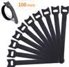 100 Stück Klettband Kabelbinder Schwarz, Klett Kabelbinder Produktbild-Vorschau 1
