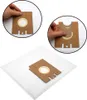 A collage showing vacuum cleaner bags, with close-ups of hands demonstrating how to insert or use them. Produktbild-Vorschau