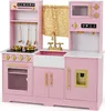 COSTWAY Houten kinderkooktoestel, speelkeuken met licht, Productafbeelding-voorbeeld 1