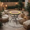 ORIGINAL Marokkanischer Mosaiktisch Gartentisch ø 80cm Groß Produktbild-Vorschau 5