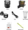 A collage of juicer components and a recipe book, arranged against a white background. Podgląd zdjęcia produktu
