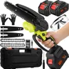 21V 6 Zoll Akku-Kettensäge Set mit 2 Akkus 1500 mAh - Mini Produktbild-Vorschau 1