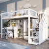 A child's bedroom with a loft bed, desk, and closet. Náhled obrázku produktu