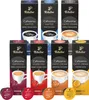 A collection of Tchibo Cafissimo coffee capsule boxes and loose capsules. Produktbild-Vorschau