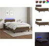 vidaXL Boxspringbett mit Matratze & LED Dunkelbraun 120x200 Produktbild-Vorschau 1