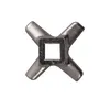 A metal blade with a square hole in the center, designed for a food processor or grinder. Produktbild-Vorschau