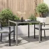 vidaXL Zahradní stůl, šedý, 90 x 90 x 75 cm, poly-rattan Náhled obrázku produktu 2