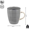 Kaffeebecher Steingut 6er Set grau 360ml 9x11cm Tasse Produktbild-Vorschau 2