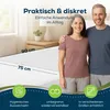 A couple standing next to a mattress, with dimensions and feature icons displayed. Anteprima dell’immagine prodotto