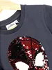 T-Shirt Spider-Man mit Pailletten Dunkelgrau 104 cm Produktbild-Vorschau 7