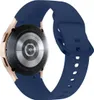 Close-up view of the back of a Samsung Galaxy Watch with a navy sport band. Produktbild-Vorschau