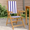 Gartenstühle 2 Stk. Blau und Weiß Massivholz Akazie & Stoff Produktbild-Vorschau 2