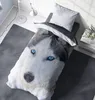 4 teilig Husky Bettwäsche 135x200 cm Schnee Hunde grau Produktbild-Vorschau 4