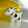 Anhänger 12x10mm Hund schwarz gefleckt farbig lackiert 925 Produktbild-Vorschau 2
