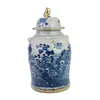 Fine Asianliving cinese Ginger Jar Blue White Gilded Anteprima dell’immagine prodotto 1