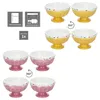 2er Set Eisbecher auf Fuß Sunny Rosa Gelb 200ml Ø12,5cm Produktbild-Vorschau 4