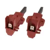 Two red carbon brushes with black tips and silver connectors are shown against a white background. Produktbild-Vorschau
