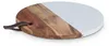 Relaxdays Schneidebrett rund, Marmor & Holz, Küchenbrett, H Produktbild-Vorschau 8