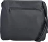 The back view of a dark blue crossbody bag with a zipper pocket. Produktbild-Vorschau