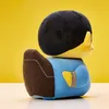 A plush toy duck, designed to resemble the character Spock from Star Trek, is shown from a side view against a yellow and white background. Voir les images du produit