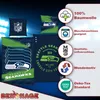 A collage of Seattle Seahawks merchandise with product feature callouts. Náhled obrázku produktu