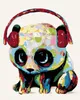 Diamondi - Diamond painting - PANDABÄR MIT KOPFHÖRERN, Produktbild-Vorschau 1