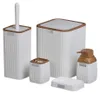 Badezimmer-Set – 5-teiliges Set, weiß/Holz Produktbild-Vorschau 2