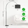 Bogenlampe Bogenleuchte Stehlampe Stoff beige Design E27 Produktbild-Vorschau 5