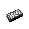 A rectangular air filter with a black frame and a white honeycomb pattern inside, placed on a white background. Produktbild-Vorschau