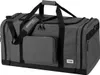 A studio shot of a gray duffel bag with black accents. Produktbild-Vorschau
