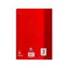 The back cover of a red notebook with paw print patterns. Náhled obrázku produktu