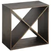 A dark brown wooden wine rack with a criss-cross internal structure, shown against a white background. Anteprima dell’immagine prodotto