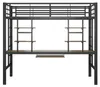 Cama alta de 90 x 200 cm con escritorio, 2 estanterías y un Vista previa de la imagen del producto 10