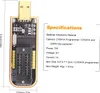 A product shot of a CH341A USB programmer with its specifications listed next to it. Náhľad obrázku produktu