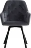Homestyle4u 2352, Polsterstuhl drehbar 4er Set Samt Produktbild-Vorschau 4