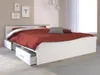 Lit avec 2 tiroirs & 1 étagère - 140 x 190 cm - Blanc - Voir les images du produit 5