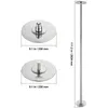 Diagrams showing the dimensions of two circular shower heads and a long pole, with measurements provided in inches and millimeters. Náhľad obrázku produktu