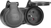 A black double electrical socket with protective covers. Anteprima dell’immagine prodotto